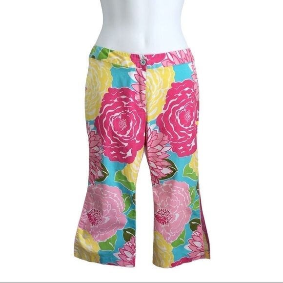 Lilly Pulitzer Floral Capris Vintage 1990s Size 4 - Picture 15 of 15